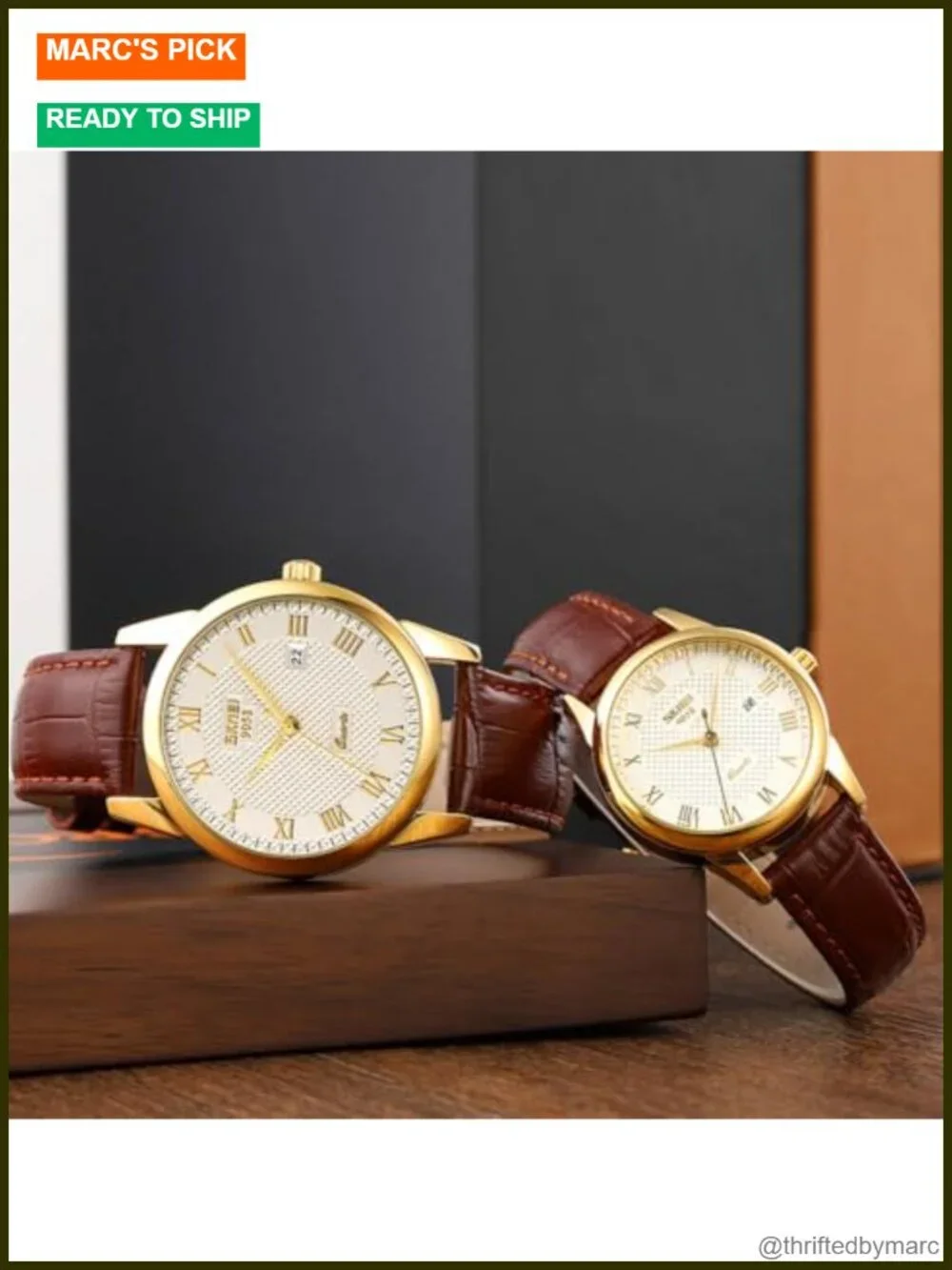 Quartz Watch Roman Numeral Business Casual Analog Wrist Watch Leather Strap